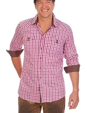 H1508 - Trachtenhemd langer Arm - WASHINGTON - fuchsia