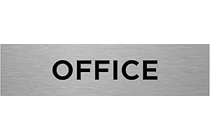 VIRO DISPLAY Slimline Aluminium Office Door Sign from ViroDisplay® - Rigid Brushed Silver Aluminium 200 x 50mm - Durable Printed Surface - Self-Adhesive Fixing (1)