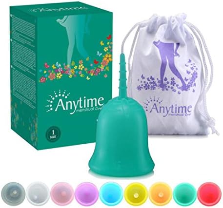 Menstrual Cups-Small&amp;Big Size-Best Alternative to Tampons and Cloth Sanitary Napkins-with Manual and Cloth Bag and Gift Box (Green, Small)