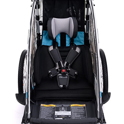 Qeridoo Sportrex 1 Deluxe (inkl. Sitzpolster) Kinder-Fahrradanhänger für 1 Kind (mit einstellbarer Federung) - 4