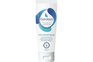 Cetraben Itch Relief Balm, For Dry, Itchy, Sensitive and Eczema-Prone Skin, Clinically Proven to Soothe Itching, Cool Skin, and Reduce Redness. Relieves Flare-Up Patches, Fragrance Free, 1 x 50 ml