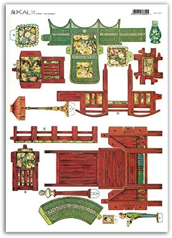 Accademia del Decoupage 32 x 45 cm Lounge/ Dining Room Dolls' House Furniture Rice Paper, Multi-Colour
