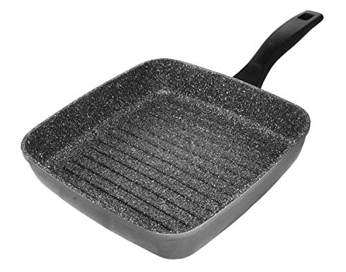 Stoneline 7515 Bistecchiera Quadrata in Alluminio, 26x26 cm, Rivestimento Antiaderente