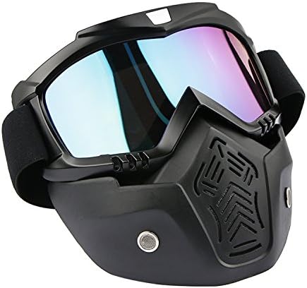 Motorcycle Goggles CE CERTIFICATE Motocross Face Mask Eyewear Detachable Mouth Filter for Vintage Helmets