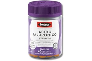 SWISSE Beauty - Acido Ialuronico Gummies, Integratori Donna e Uomo, 40 Pastiglie Gommose, Integratore Alimentare, Gusto Pesca, Adatto per Alimentazione Vegana