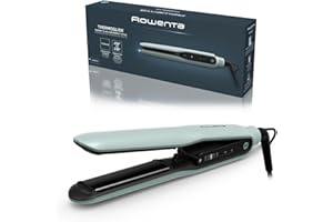 Rowenta Thermoglide, plancha de pelo, deslizamiento impecable, placas con revestimiento de titanio, brillo radiante, peinado duradero, 5 temperaturas, tecnología iónica, SF5120E0