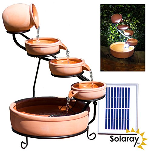 Terracotta-Kaskadenbrunnen - solarbetrieben