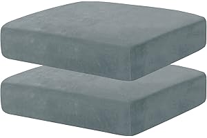 CHELZEN Housse de siège de canapé en Velours, Housse de siège élastique Haute, Housse de Protection pour Meubles, Fond élastique Doux antidérapant (1 siège*2, Bleu Gris)