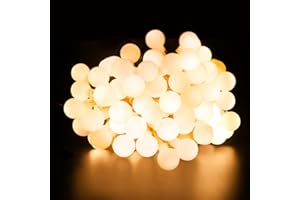 EXTRASTAR Guirlande Lumineuse Globe Interieur, 5M 50 LED à Pile, Blanc Chaud, Guirlande LED Boule, Décoration Intérieure Salon, Salon