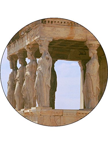 7.5 Inch Caryatid Ancient Greek Architectural Column Birthday Cake Toppers Decorations On Edible Rice Paper