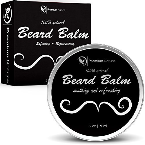 Beard Balm Leave-in Conditioner - All Natural Beard Oil for Beard Mustache Growth - Soothes Softens Tames & Styles Hair - Best Gift for Men Premium Nature