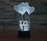 Olayer kreative 3D-LED-Lampe Illusion Nachtlicht 3D-Schriftzug Love und Herzen, Acryl, mit Farbwechsel - 9