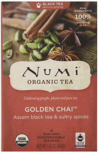 Numi Golden Chai Spiced Assam Black Tea - 18 Tea Bags - Case Of 6