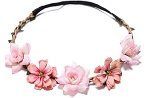thematys Couronne de fleurs cheveux serre-tête | couronne de cheveux | bandeau | élastique | serre-tête | adultes | enfants | déguisement | mariage | carnaval | Halloween anniversaire fête de la bière