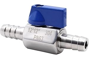 SEIWEI Válvula de bola de acero inoxidable, 12 mm, mini interruptor de apagado, válvula de control, accesorios de tubería
