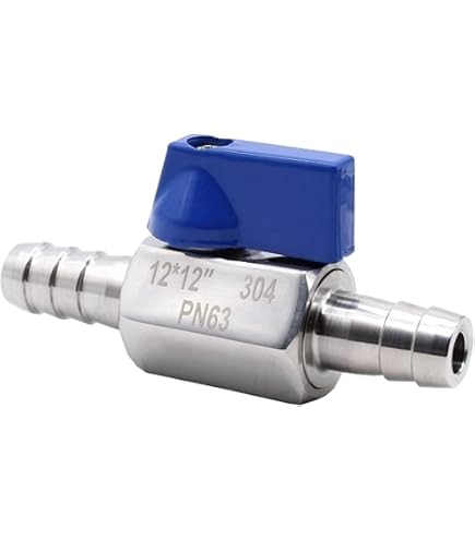 Produktbild von 2x Messing-Kugelhahn Mit 12 Mm Schlauchtülle + 4 Schlauchschellen – Für Wasser, Gas, Öl & Kraftstoff