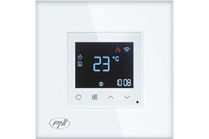 Smart termostat PNI CT26W WiFi elektrisk golvvärme- eller pumpgrupp, golvgivare ingår, infälld montering, styrning från Tuya