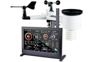 FROGGIT Estación Meteorológica Inalámbrica a Internet HP2000 (Y-Edition) - Negro - Estación Meteorológica - Pantalla Color Táctil - 6 Sensores Multifuncionales - Wi-Fi - Minimalista