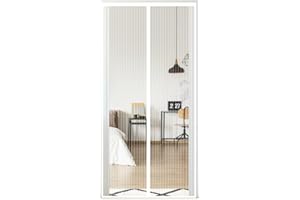 FIOVIP Porta magnetica per zanzariera, 70x230cm Tenda, chiusura automatica, facile installazione senza fori, zanzariere magnetiche per ingresso/balcone, ecc. (poliestere, Nero）