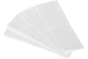 PATIKIL 122x35mm Perforado Retráctil Bandas, 250 Paquete PVC Calor Retráctil Envoltura Banda Ajuste Tapa Diámetro 2.95 a 2.99 Pulgadas para Frascos Latas, Trasparente