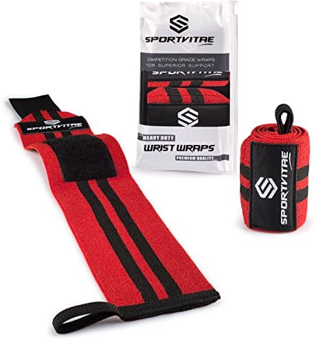 Sports Wrist Elastic High Resistance 45 cm Heavy Duty Gym Wrist Wraps. Crossfit, Gymnastics, Fitness, Weightlifting, Powerlifting, Kettlebells, Lifting Weight. FREE CARRY POUCH