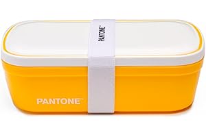 OSAMA HOME PANTONE Porta Pranzo Stile Bento Box con Divisorio Interno e Valvola di Sfiato, Lunch Box Portapranzo per Ufficio, Scuola e Università, Contenitore Ermetico per Schiscetta Pranzo, 12x7x20,7, Giallo