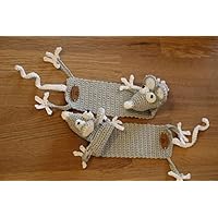 Lesezeichen "Leseratte" - gehäkelt - in verschiedenen Farben