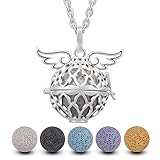 3. MATERIAL: Lavagestein und versilbertes kupfer. Umweltfreundliches material, bleifrei und nickelfrei, gesundheitlich unbedenklich. Kettengröße: 24