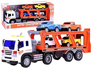 METRO TOYS & GIFT Truck and Car Transporter with 4 Cars