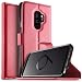 Produktbild KuGi für Samsung Galaxy S9 Plus Hülle, Samsung Galaxy S9 Plus Wallet Case, PU Kunstleder Flip Case mit Standfunktion Kartenfächer und Bargeld für Samsung Galaxy S9 Plus Smartphone.Rot