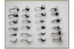 TROUTFLIES UK Suspender Buzzer trout Fishing Flies, 24 Pack, 4 Colours, Mixed Size 12/14/16