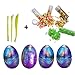 Produktbild BREEZO Crystal Egg Slime, Flauschige Schleim 4pcs Ei Schleim mit 1pcs Fruchtscheiben, 1pcs Fishbowl Perlen, 1pcs Schaumbälle, Jumbo Slime Toy für Kinder und Erwachsener