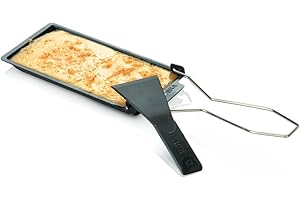 BOSKA Barbacoa de queso de acero inoxidable, sartén para queso raclette con espátula, para cocinar, hornear, asar a la parrilla, artículos de registro de boda, pequeños electrodomésticos de cocina