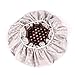 Fletion Fashion Girls Ladies Women's Polka Dot Flower Printed Bathing Cap Satin Cloth + EVA Double Layer Waterproof Elasticated Bath Hat SPA Dry Hair Shower Cap Salon Hair