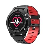 BHYDRY F5 Smartwatch IP67 Waterproof GPS-Track Bluetooth-Uhr Herzfrequenzerkennung(1*pc,Rot)
