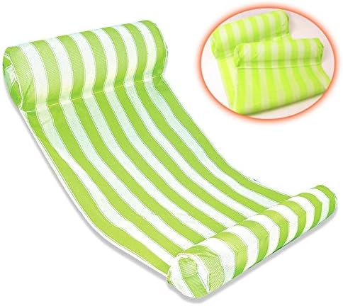 Seogva Premium Swimming Pool Beach Floating Water Hammock Lounge Chair Floating Bed Swim Inflatable Floatation Ring and Ocean Lilo L133*W66*H22CM - Green