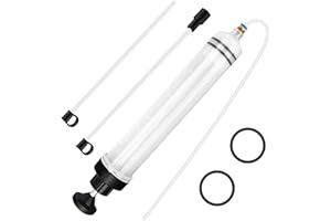 QOUBNIC 500ML Jeringa Grande, Aceite SuccióN Jeringa con 1M Tubo de Extensión Adicional 2 Mangueras y Par de Anillos de Goma de Repuesto Bomba Extractora Aceite Coche Succión para Líquido de Freno