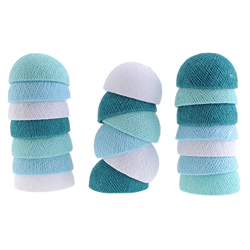 LianLe DIY 20 Stk LED Nachtlicht Deko Lichterkette Fairy Lights Kugellicht für Weihnachten Kinderzimmer Wedding Party Hochzeiten Tiffany Blau (A) - 2