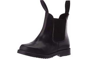 Rhinegold Childs Young Rider COMFEY CLASSIC LEATHER JODHPUR BOOTS - Traditional Horse Riding Boots - No Zip, Easy On/Off, Elastic Sides, Girls and Boys Equestrian Ankle Boots, Black or Brown