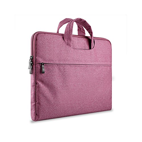 Yvonnelee Hochwertige Nylon Laptop Tasche Notebookhülle für Apple MacBook Air, Pro, Retina 11/ 11,6/ 12/ 13/ 13,3/ 15 Zoll mit Henkel und Zubehörfach – Pink, M - 2