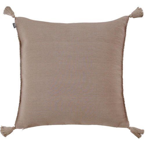 Linum eine Kissenhülle UNI B40 cafelattebraun 70cm x 70cm, 100% Baumwolle, Kissenbezug für Bodenkissen, Kissenhülle für Sofakissen
