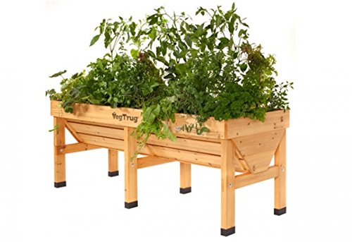 Vegtrug Hochbeet aus Holz Pflanzkasten 180 x 76 x 80 cm mit Folie und Gestell - 2