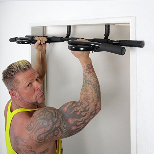 Türreck, Klimmzugstange, Trainings Gerät für Türrahmen, bis 130 kg belastbar, inkl. Schlaufen - 4