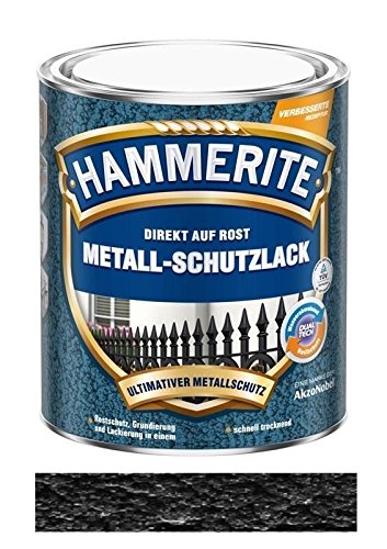 250 ml Hammerite Direkt auf Rost Metall-Schutzlack Schwarz, Hammerschlag