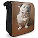 Price comparison product image Bull Dog Sitting Small Black Canvas Shoulder Bag / Handbag
