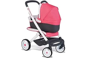 Smoby - Bébé Confort - Poussette + Landau 3 en 1 - pour Poupons et Poupées - Roues Silencieuses et Multidirectionnelles - Panier de Rangement - 253199