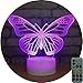 Produktbild XZZTX Kids Night Lights Bedside Lampe 7 Farben ändern Remote-,3D Nachtlicht, Optische Illusion Lampen, für Home Decoration Gift (Butterfly),Colorfulremotecontrol,HD3