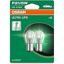 2 Lampes De Signalisation Osram R5W 12V - Base Métallique, Blanc