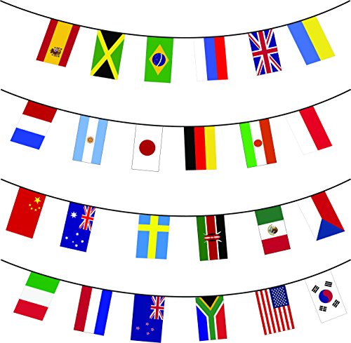 24 x World Flags Premium Quality Bunting Huge Extra Large 10 metre Multi Nation Party Decoration Banner - My Swift Exclusive 24 x World Flags Premium Quality Bunting Huge Extra Large 10 metre Multi Nation Party Decoration Banner - My Swift Exclusive