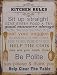 Produktbild Blechschild Dekoschild Schild Kitchen Rules Küche Shabby Retro Antikstil 33x20cm